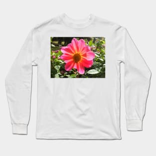 pink dahlia flower Long Sleeve T-Shirt